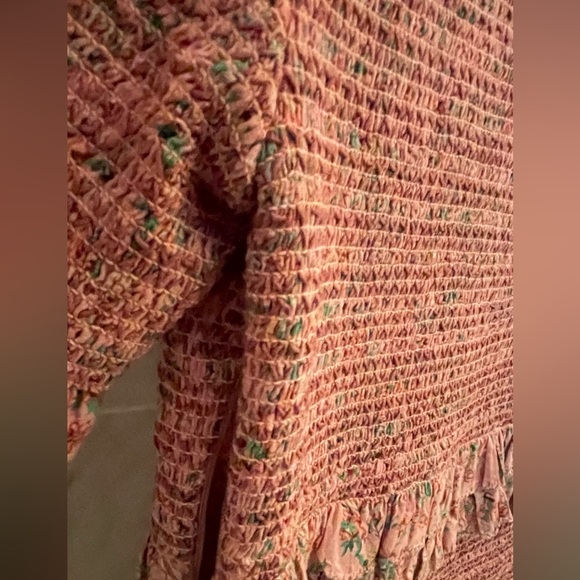 LoveShackFancy Floral Smocked Dress with Embroidery Detail Size M - Picture 8 of 13